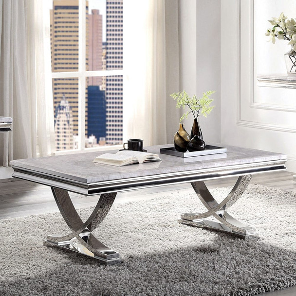 Furniture of America - Wettingen Coffee Table in Chrome