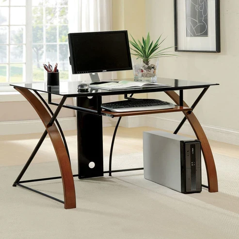 Furniture of America - Baden Computer Desk in Oak/Black