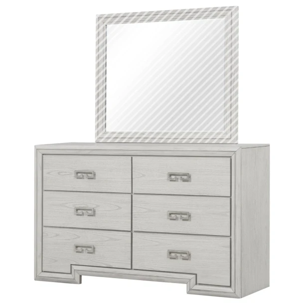 Furniture of America - Basilone Dresser in Rustic White