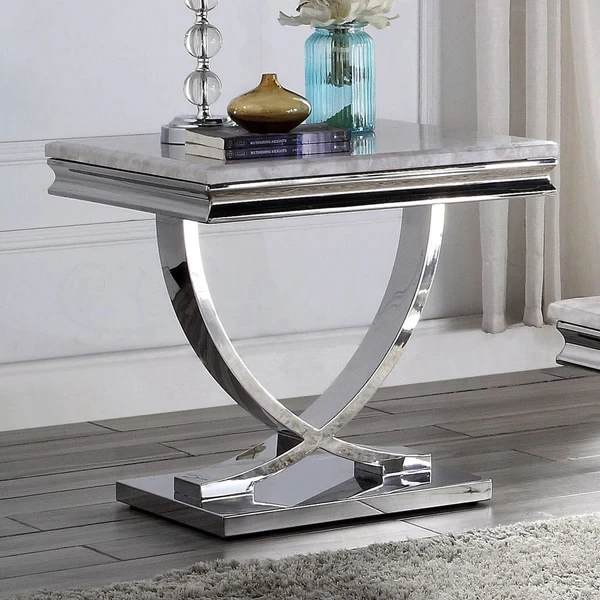Furniture of America - Wettingen End Table in Chrome