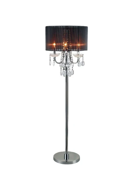Furniture of America - Jada Floor Lamp in Chrome/Black