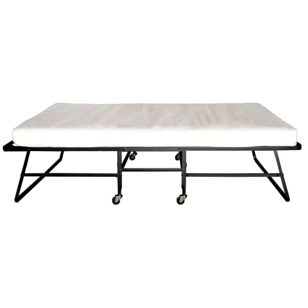 Furniture of America - Framos Rollaway Bed w/ 48" Mattress in Black/White