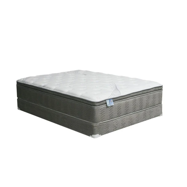 Furniture of America - Stormin 13" Euro Pillow Top Mattress, Queen in White/Gray