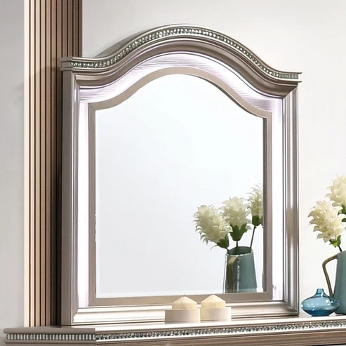 Furniture of America - Allie Mirror in Rose Gold