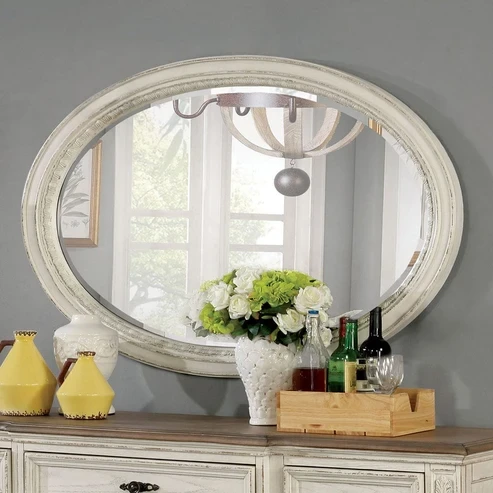 Furniture of America - Arcadia Mirror in Antique White