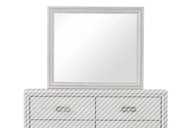 Furniture of America - Basilone Mirror in Rustic White