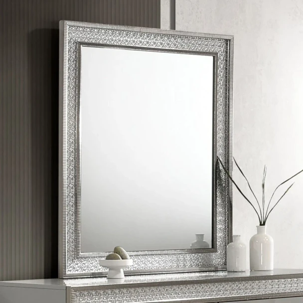 Furniture of America - Cassiopeia Rect Mirror in Metallic Gray