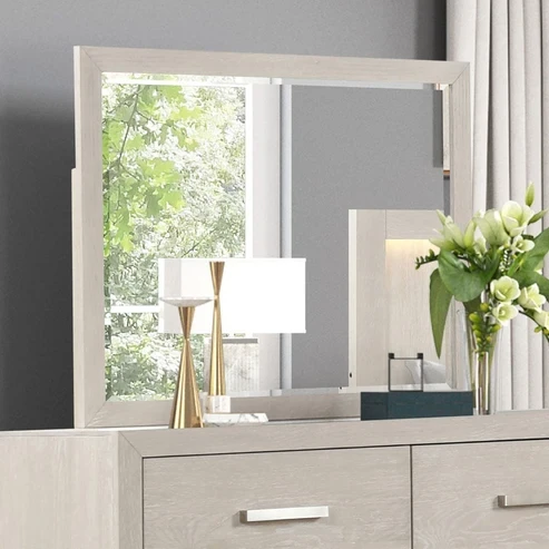Furniture of America - Wellingborough Mirror in Light Gray