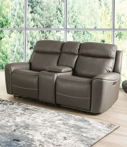 Furniture of America - Artemia Power Loveseat in Gray