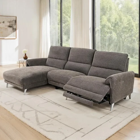 Furniture of America - Brande - Power Sectional, Left Chaise, Brown