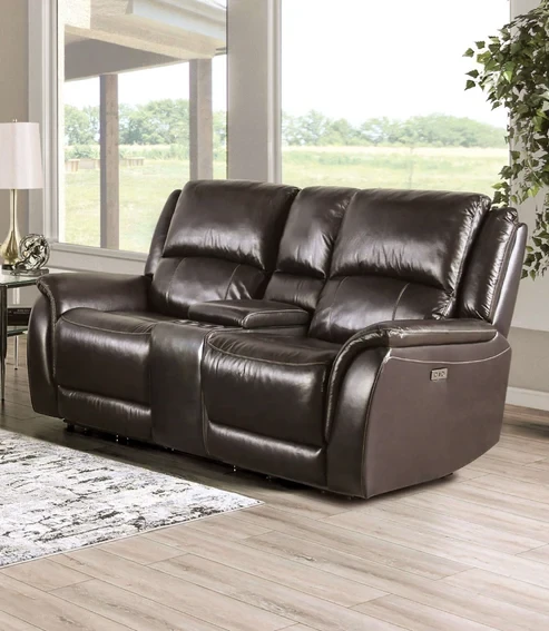 Furniture of America - Gorgius Power Loveseat in Espresso