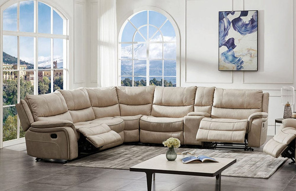 Furniture of America - Jerominus Sectional in Beige