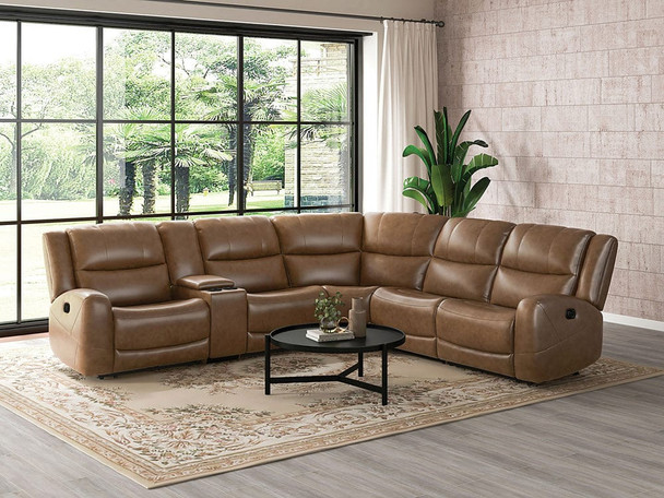 Furniture of America - Leolinus Sectional in Brown