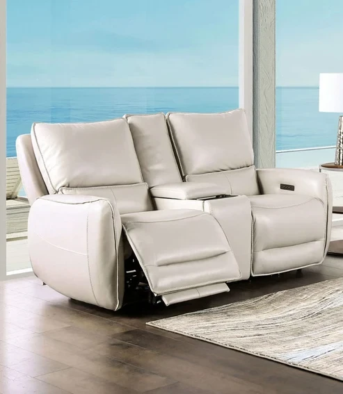 Furniture of America - Phineas Power Loveseat in Beige
