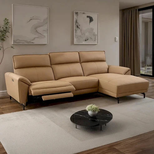 Furniture of America - Themis - Power Sectional, Right Chaise, Light Brown