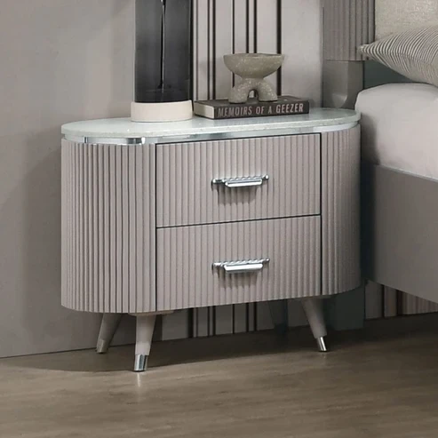 Furniture of America - Aldridge Nightstand in Light Gray