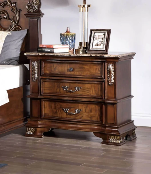 Furniture of America - Esparanza Nightstand in Brown Cherry