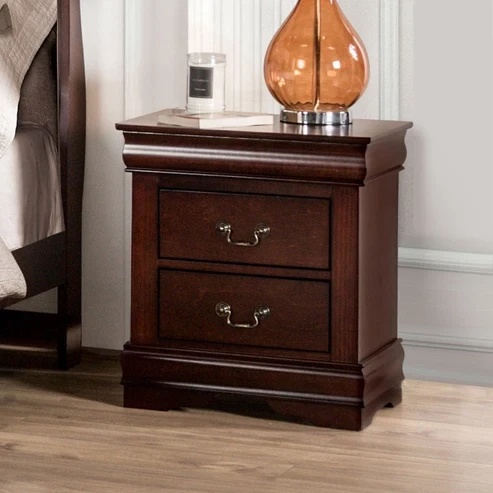 Furniture of America - Louis Philippe Nightstand in Dark Cherry