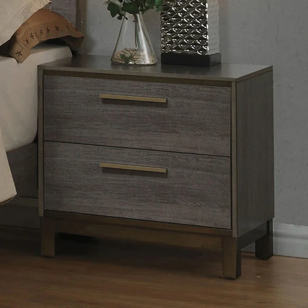 Furniture of America - Manvel Nightstand in Two-Tone Antique Gray