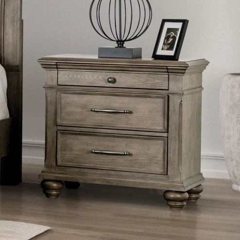 Furniture of America - Philomath Nightstand in Aged Oak