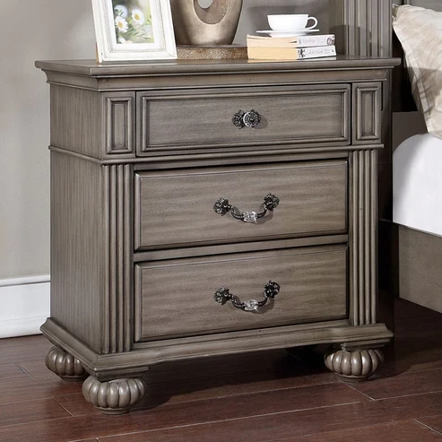 Furniture of America - Syracuse Nightstand in Gray