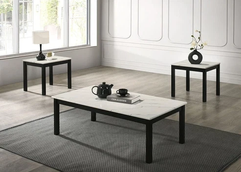 Furniture of America - Findlay 3 Pc. Table Set in White