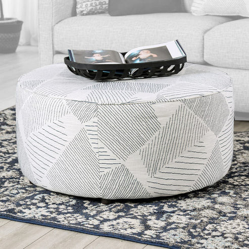 Furniture of America - Chancery Ottoman in Gray/Navy