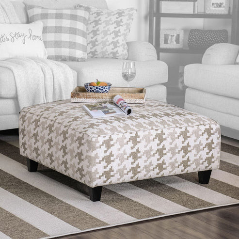 Furniture of America - Christine Ottoman in Light Gray/Pattern