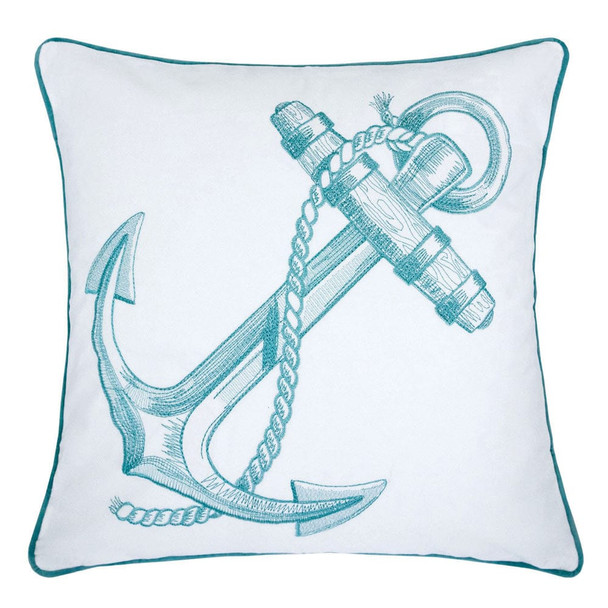 Furniture of America - Lorrie 20" X 20" Pillow Set of 2 in White/Teal