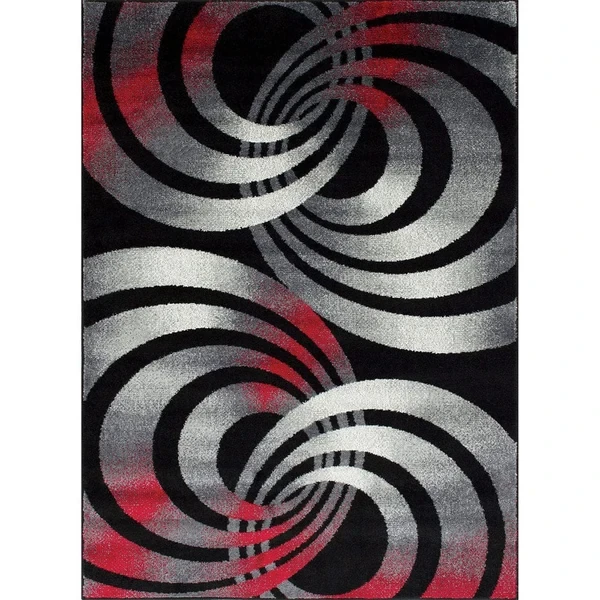 Furniture of America - Serang 5' X 7' Area Rug in Gray/Red