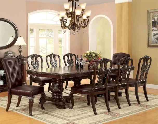 Furniture of America - Bellagio - 7 Pc. Dining Table Set - Brown Cherry