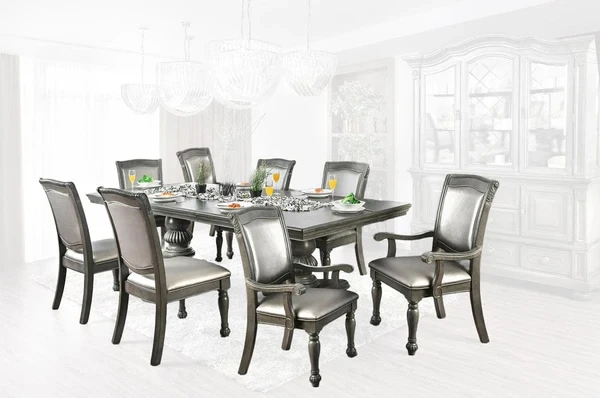 Furniture of America - Alpena 9 Pc. Dining Table Set (2AC+6SC) in Gray