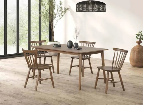 Furniture of America - Beale - 5 Pc. Dining Table Set, Walnut - FM3100WN-T-5PC