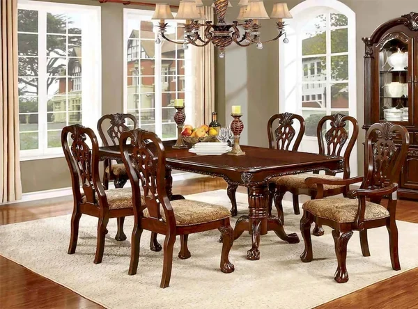 Furniture of America - Elana - 6 Pc. Dining Table Set (2AC+4SC)