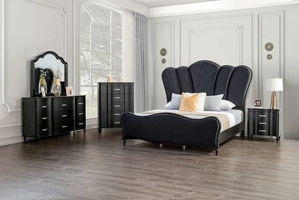 Furniture of America - Eleanora 5 Pc. Queen Bedroom Set w/ Chest in Black