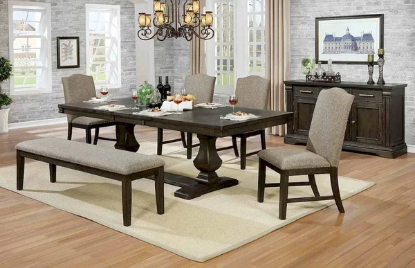 Furniture of America - Faulk - 5 Pc. Dining Table Set w/ Bench