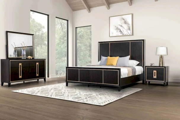 Furniture of America - Kenyada - 4 Pc. Queen Bedroom Set w/ 2NS