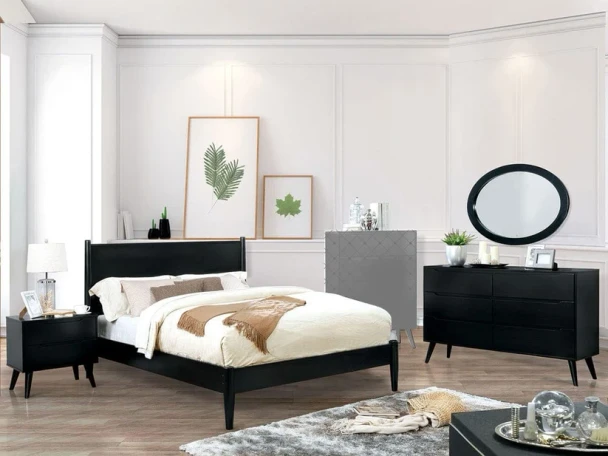 Furniture of America - Lennart 4 Pc. Twin Bedroom Set in Black