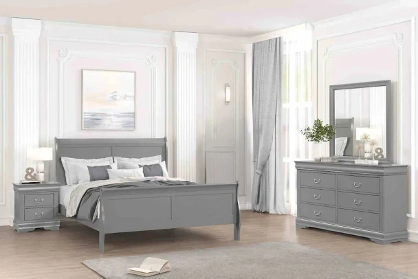 Furniture of America - Louis Philippe - 3 Pc. Queen Bedroom Set - Gray