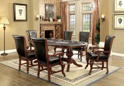Furniture of America - Melina 7 Pc. Dining Table Set in Brown Cherry