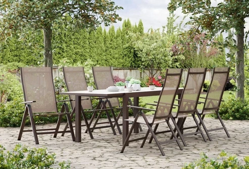 Furniture of America - Monza 7 Pc. Dining Table Set in Gun Metal/Gray