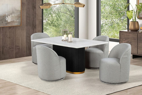Furniture of America - Morges 5 Pc. Dining Table Set in Light Gray