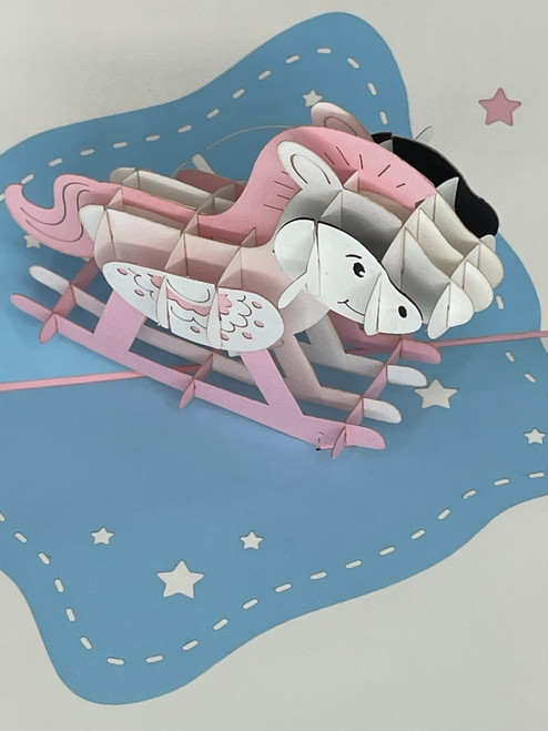 Handmade 3D Kirigami Card

with envelope

Pink Baby Girl Rocking Horse