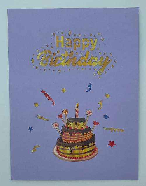 Confetti Burst Happy Birthday Cake And Presents 3D Pop Up Ca