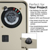 Set multiple times. Built in GFCI, and Photocell.