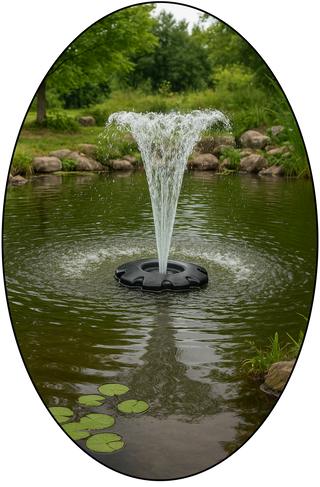 EcoFountain Float in a pond