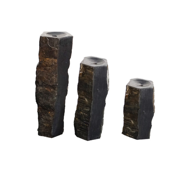 One-Sided Polished Basalt - Set of 3 Small Columns 18" |  24" | 32"