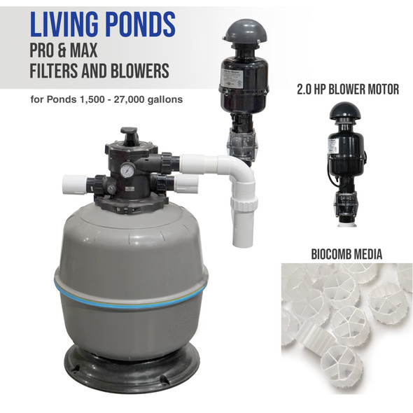Living Ponds Pro Filter/Blower: Ponds up to 1,500 gallons, Living Ponds Pro Filter/Blower: Ponds up to 2,500 gallons, Living Ponds Pro Filter/Blower: Ponds up to 5,000