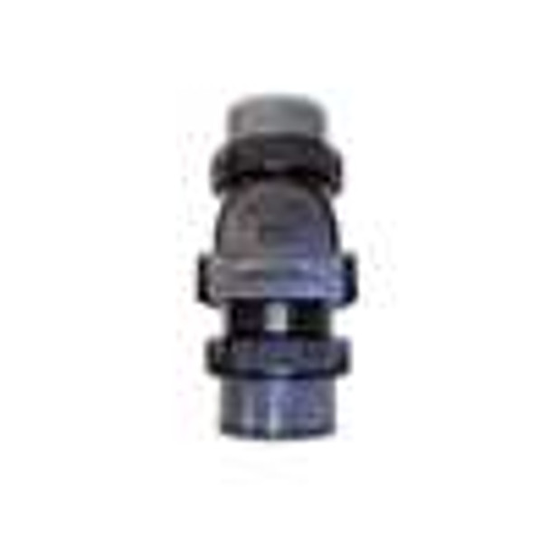 Check Valve 1.5" x 1.5" with 2 Unions CPVC Black