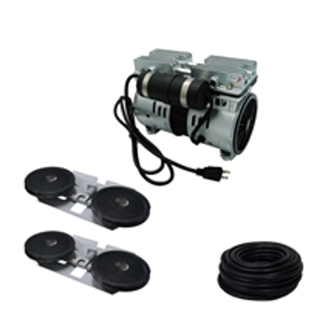 Savio2 Aeration System 2 with 1HP Air Pump , Double Diffusers (x2), 100' Weighted Tubing (x2)